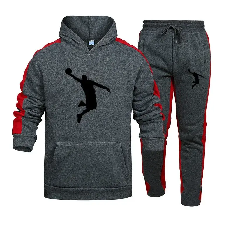 Thumbnail: Jogging Men's Tracksuit Printing Daily Casual Hooded Sweatshirt Suit Gym Sports 