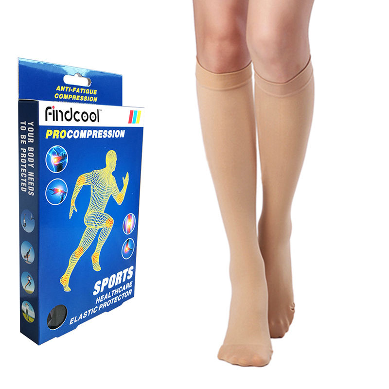 Findcool Medical Compression Knee High Women Men Closed Toe Socks 23-32mmHg for