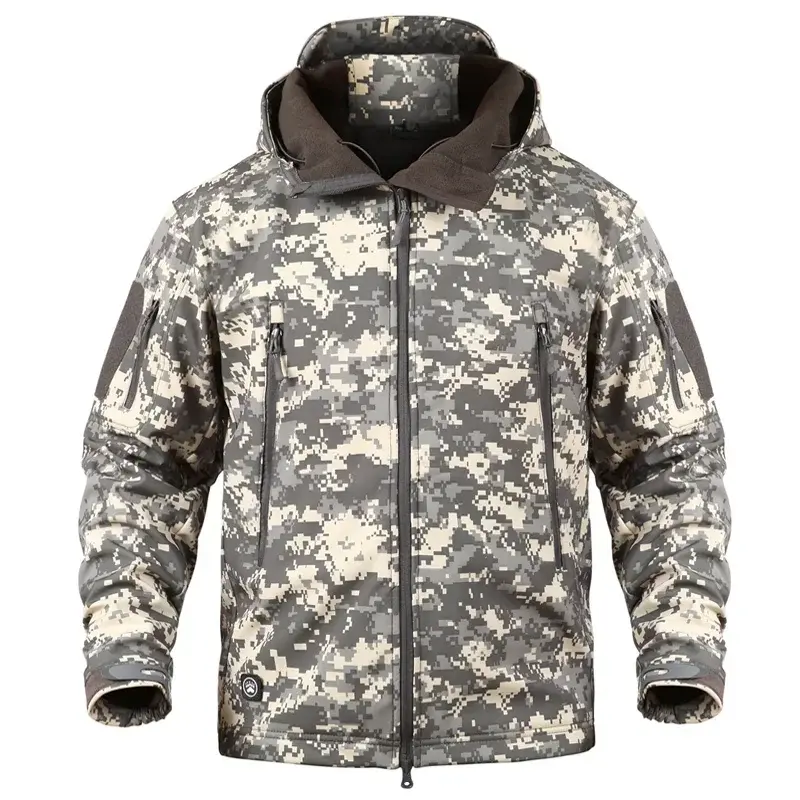 Thumbnail: 2024 Men's Jacket High-quality Tactical Soft Shell Charge Hooded Coat Shark Skin