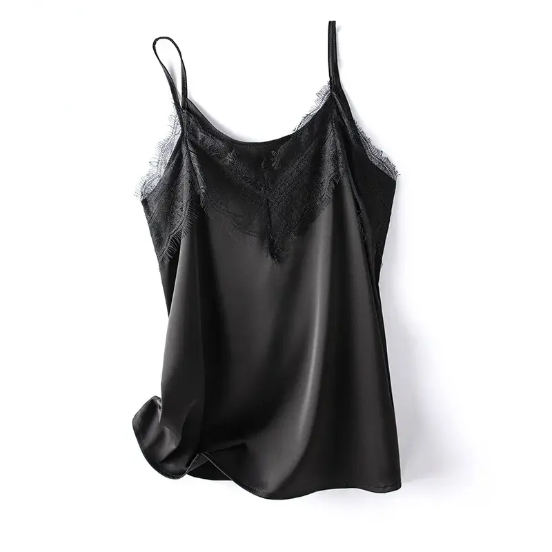 Thumbnail: 2024 Big Lace Silk Sling V-neck Lace Silk Camisole Women Base Top Silk Top Women