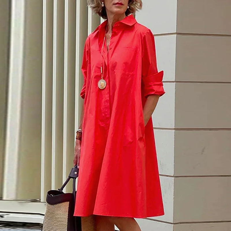 Thumbnail: 2023 New Shirt Dress Women Bohemian Long Sleeve Printed Dress Sexy Boho Style Po