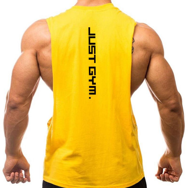 Thumbnail: New Fashion Cotton Sleeveless Shirts Gym Hoodies Tank Top Men Fitness Shirt Body