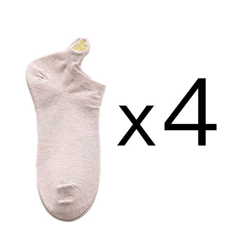 Thumbnail: 4 Pairs Lot Fashion Socks Women 2023 New Spring Cotton Color Novelty Girls Cute 