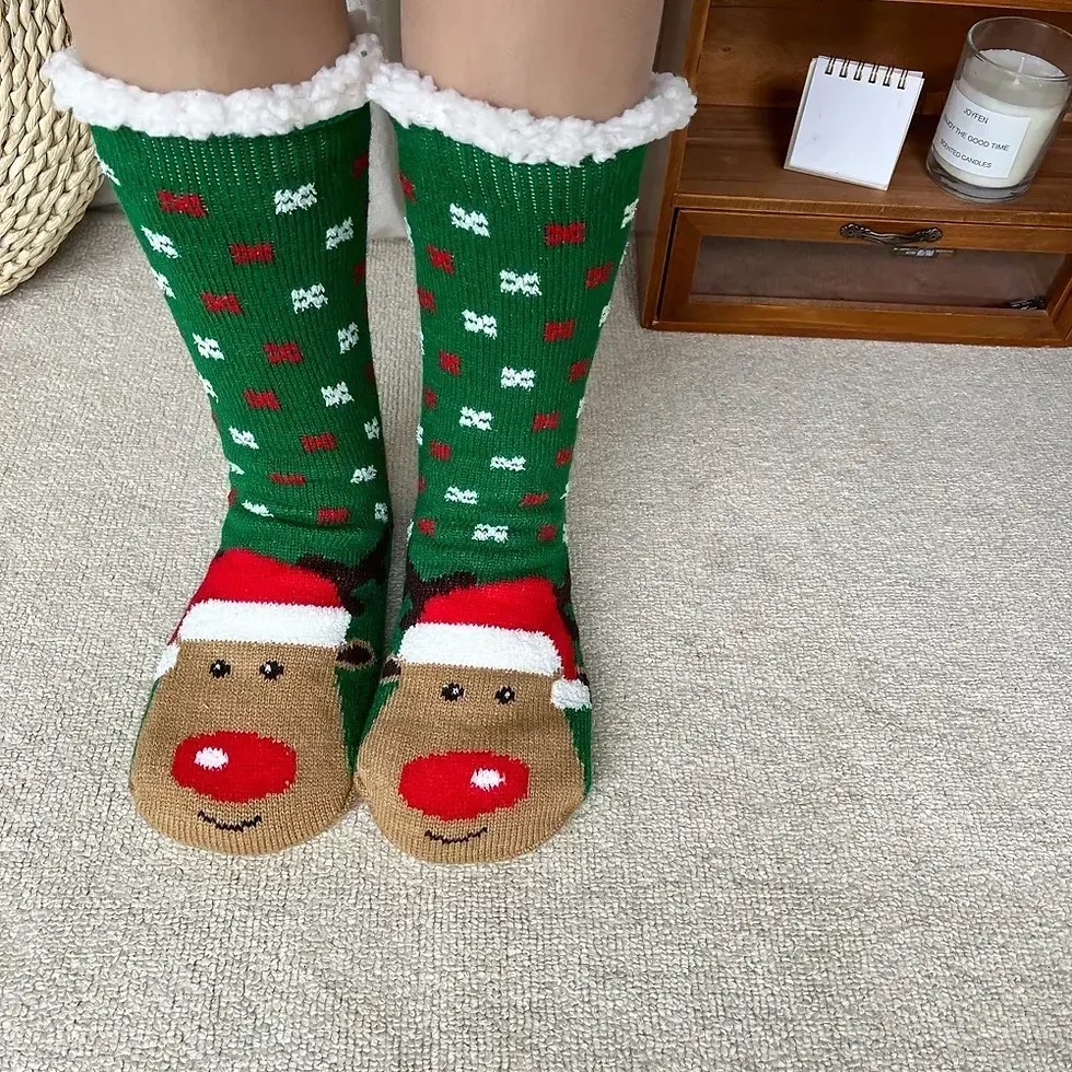 Thumbnail: Fuzzy Fluffy Sock Women Winter Christmas Gift Warm Plush Non slip Home Sleeping 
