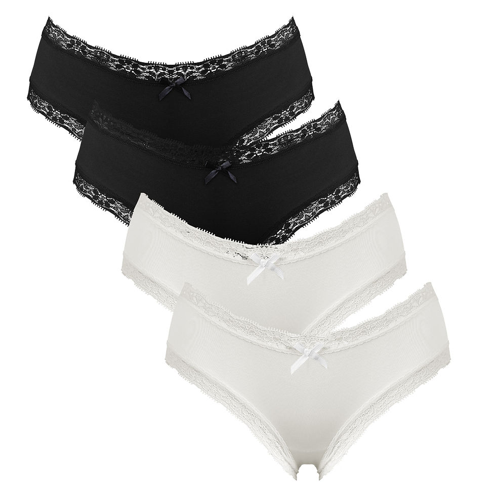 Thumbnail: Charmleaks Women Panties Lace Bow Tie Solid Comfort Mid Waist Briefs Elegant Und