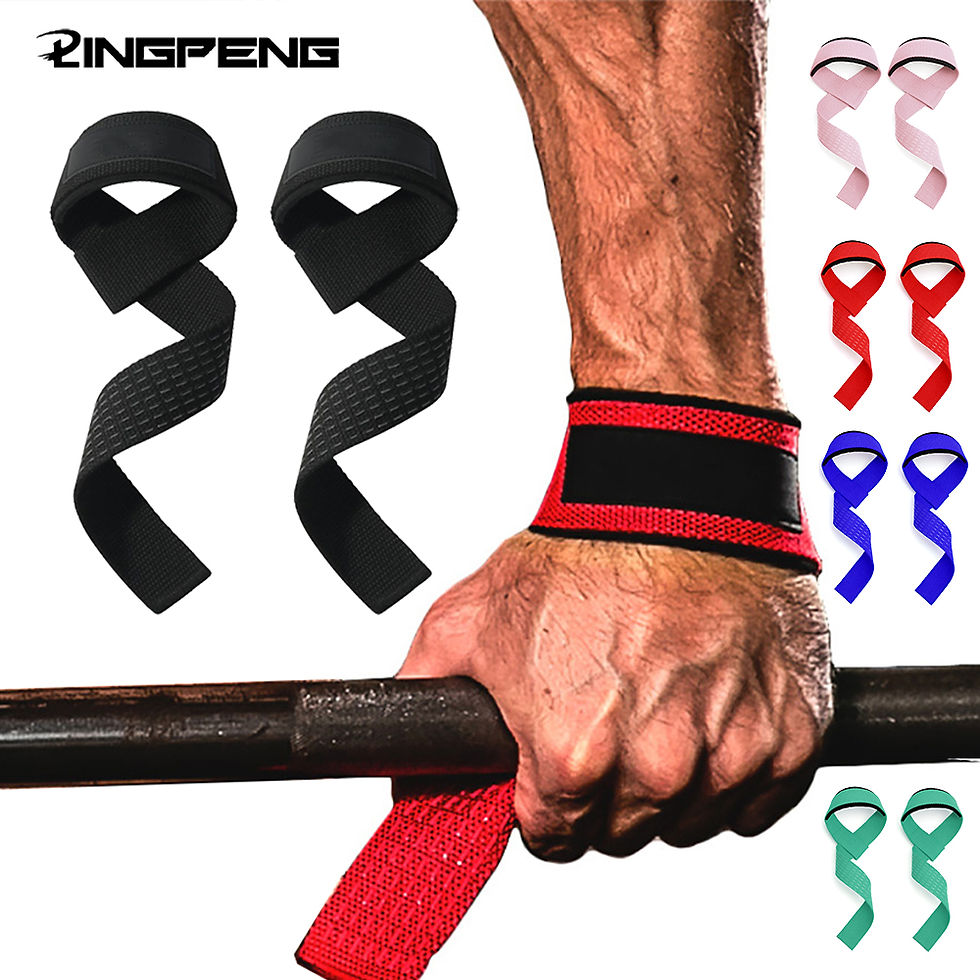 Thumbnail: Weightlifting Wrist Straps Strength Training Adjustable Non-slip Gym Fitness Lif