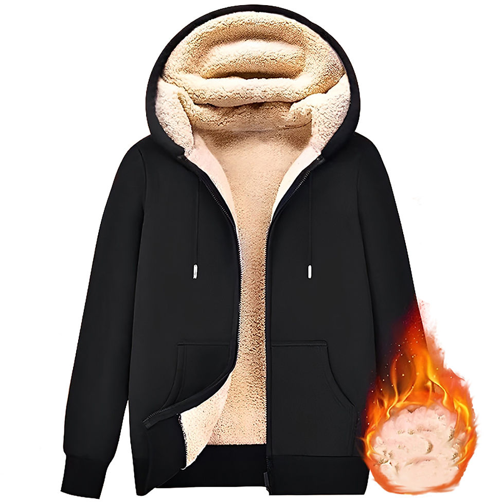 Thumbnail: Trendy Sweatshirt Coat Front Pockets Warm Zipper Lamb Wool Jacket  Men and Woman