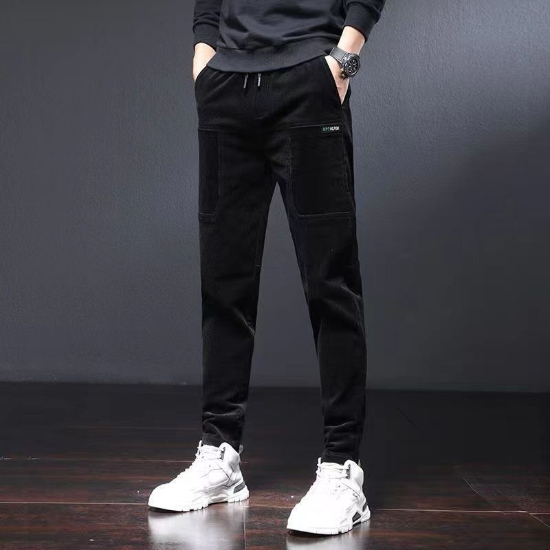 Thumbnail: Male Trousers Pocket Corduroy Autumn Winter Men's Casual Pants Slim Fit Cheap Or