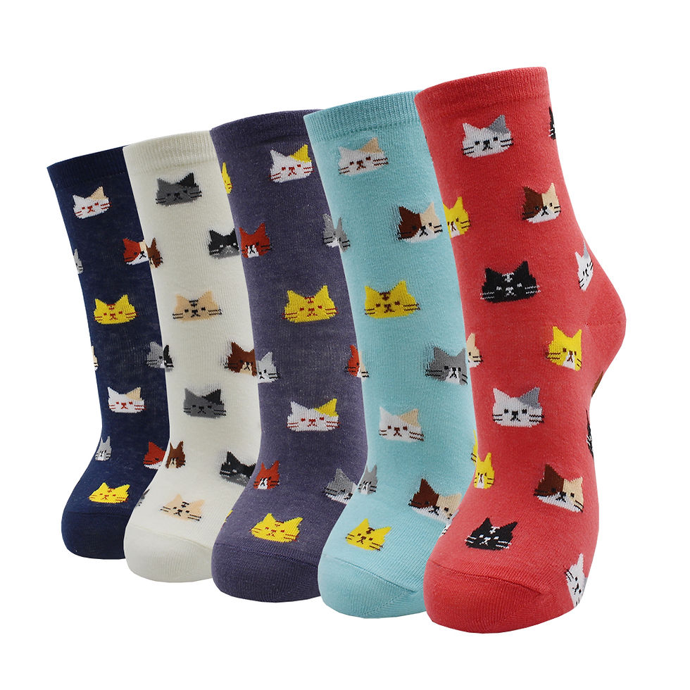 Thumbnail: 5 Pairs Fashion Colorful Kawaii Cute Cartoon Cotton Women Socks