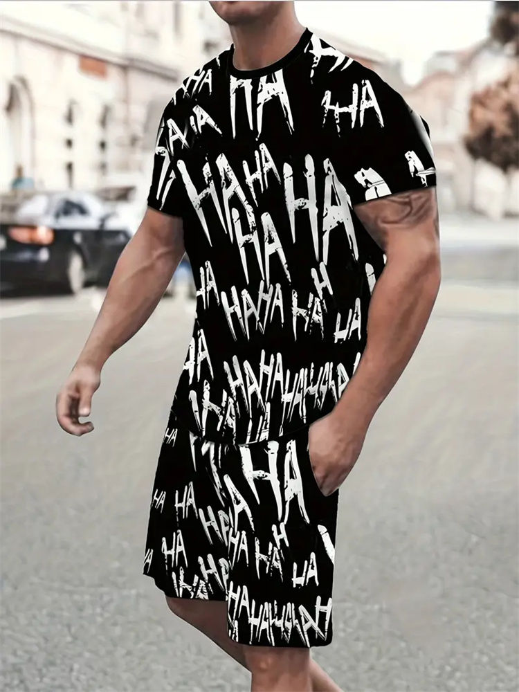 Thumbnail: New 2024 Men's Short-sleeved Shorts Suit Summer Fashion Round Neck T-shirt, Shor