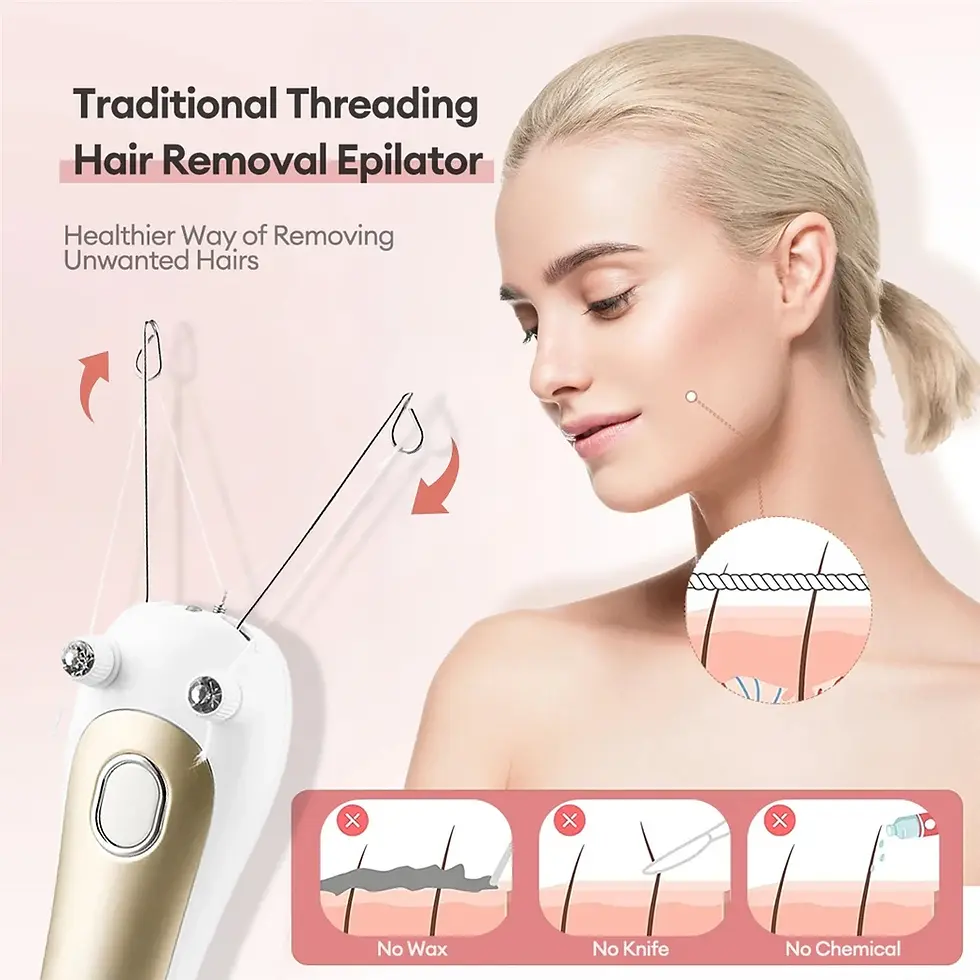 Thumbnail: Women Electric Hair Epilator Body Facial Hair Remover Cotton Thread Defeatherer 