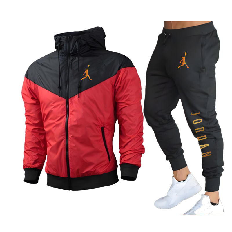 Thumbnail: Men's Athletic Windproof Sportswear Set, Jacket, And Pants, Gym Suit, Active co-