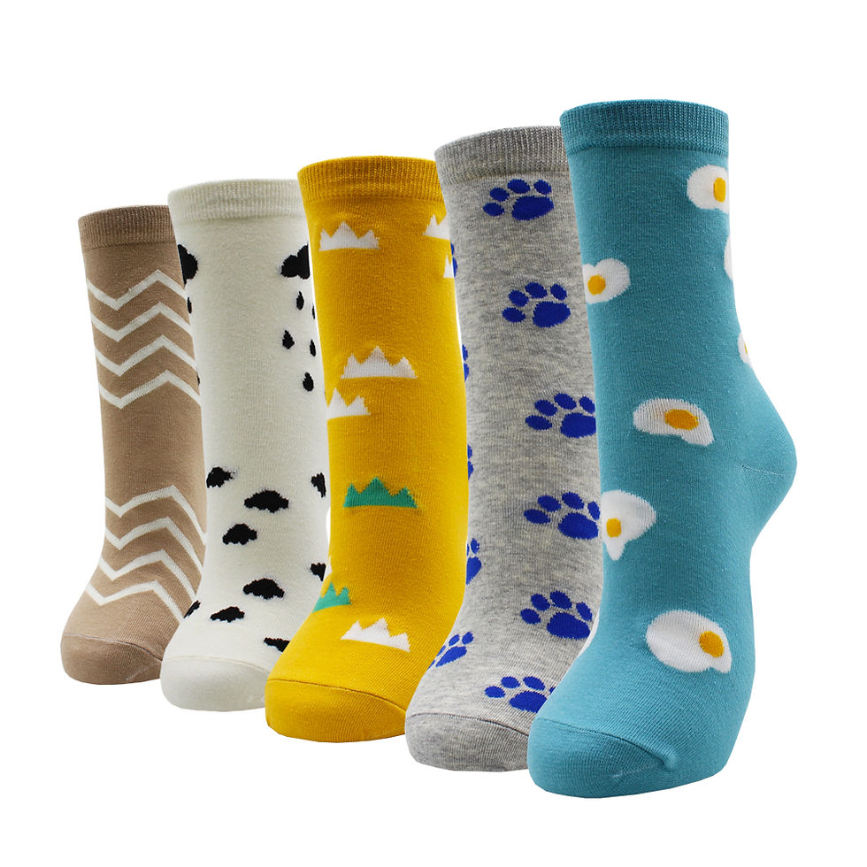 Thumbnail: 5 Pairs Fashion Colorful Kawaii Cute Cartoon Cotton Women Socks