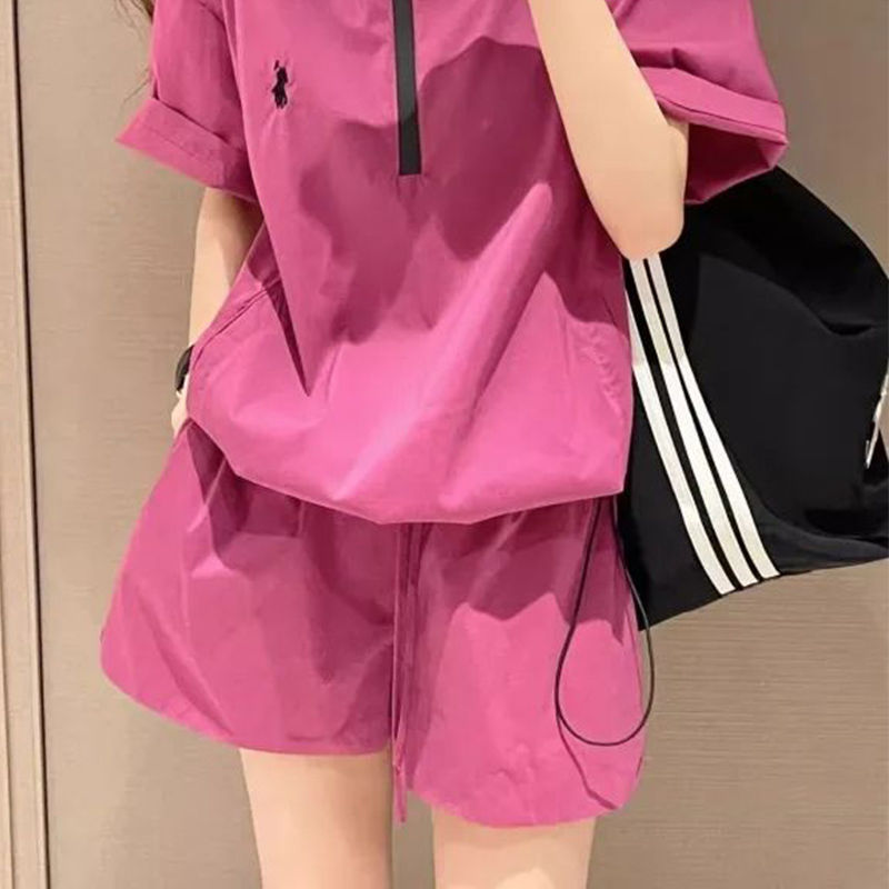 Thumbnail: Oversized Summer 2025 Loose Hooded Sweatshirts Short Sets Female Casual All-matc