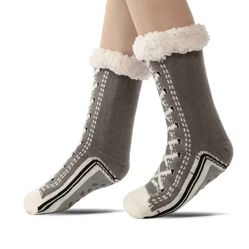 Thumbnail: Fuzzy Fluffy Sock Women Winter Christmas Gift Warm Plush Non slip Home Sleeping 