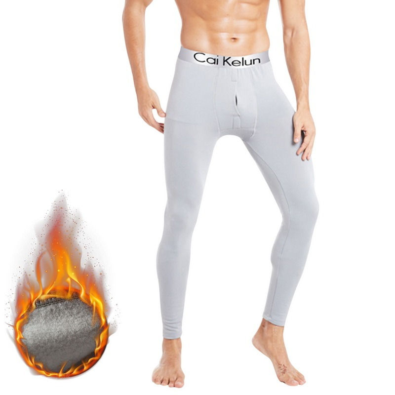 Thumbnail: Men Long Johns Thermal Skin-Friendly Compression Underwear Soft Fleece Leggings 
