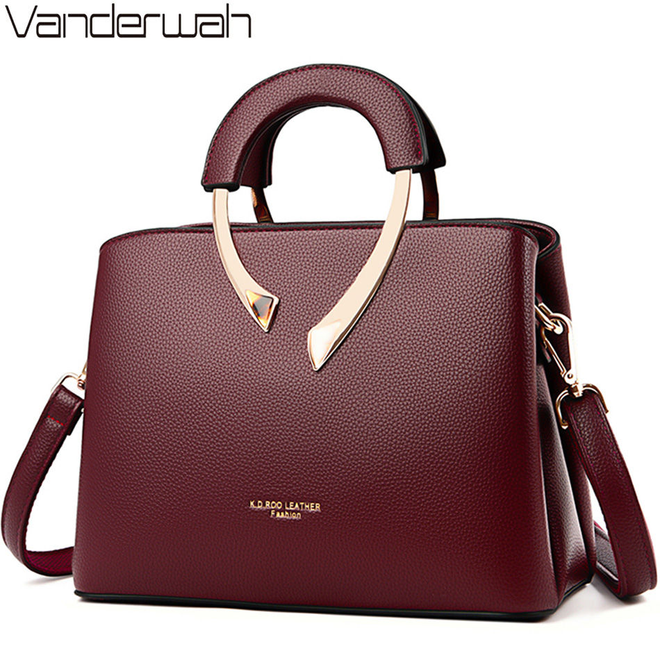 GENUINE VANDERWAH High-Quality Leather Casual Tote Luxury Handbags Women Bags De