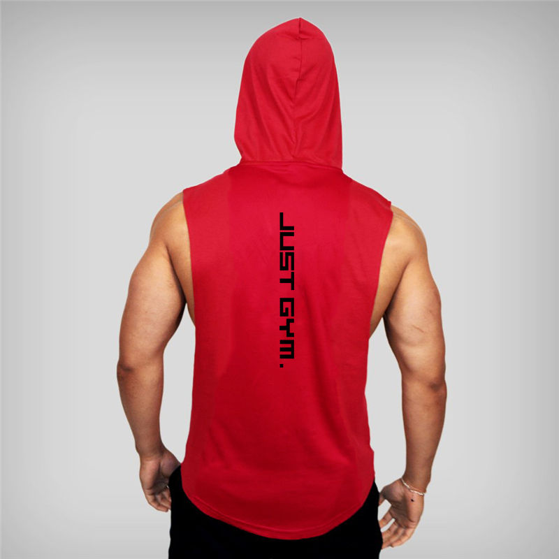 Thumbnail: New Fashion Cotton Sleeveless Shirts Gym Hoodies Tank Top Men Fitness Shirt Body