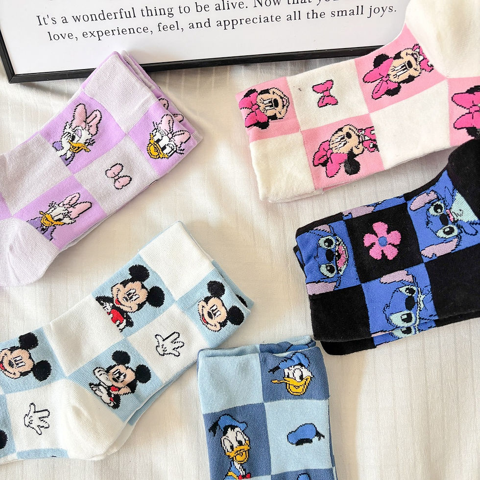 Thumbnail: Kawaii Disney Socks Stitchs Mickey Mouse Donald Duck Cartoon Anime In tube Socks