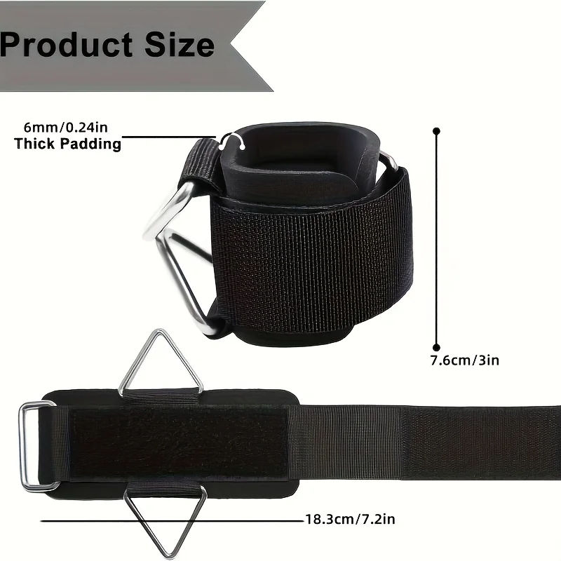 Thumbnail: Adjustable Wrist Cuffs Neoprene Padded Straps for Cable Machines Resistant Band 