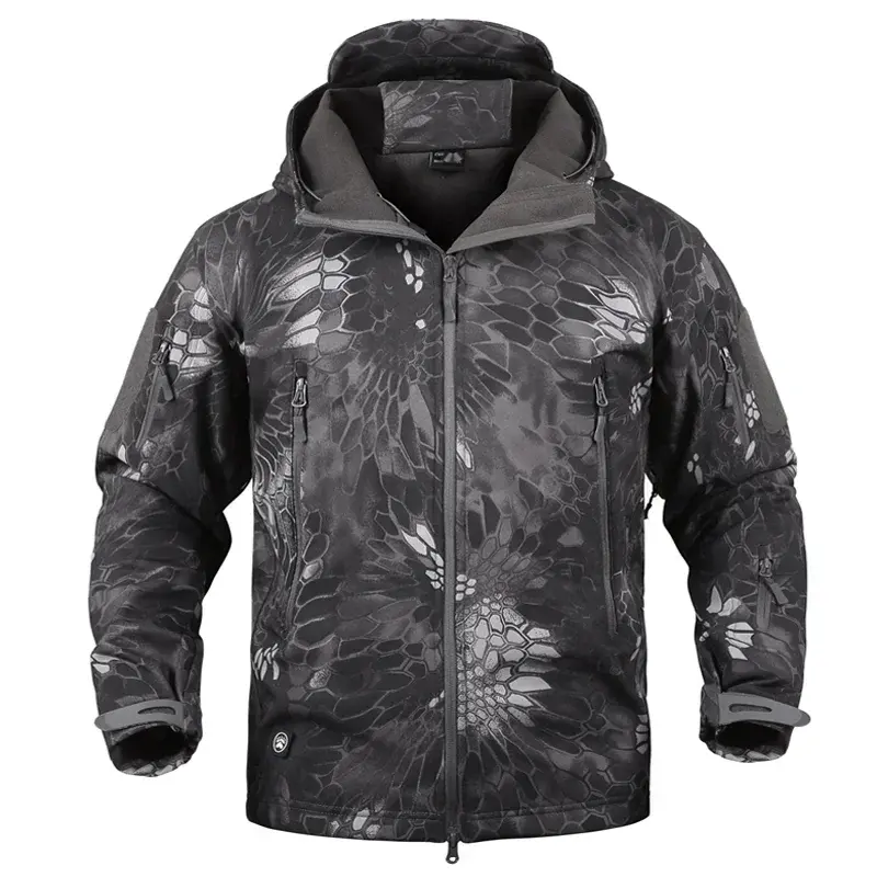 Thumbnail: 2024 Men's Jacket High-quality Tactical Soft Shell Charge Hooded Coat Shark Skin