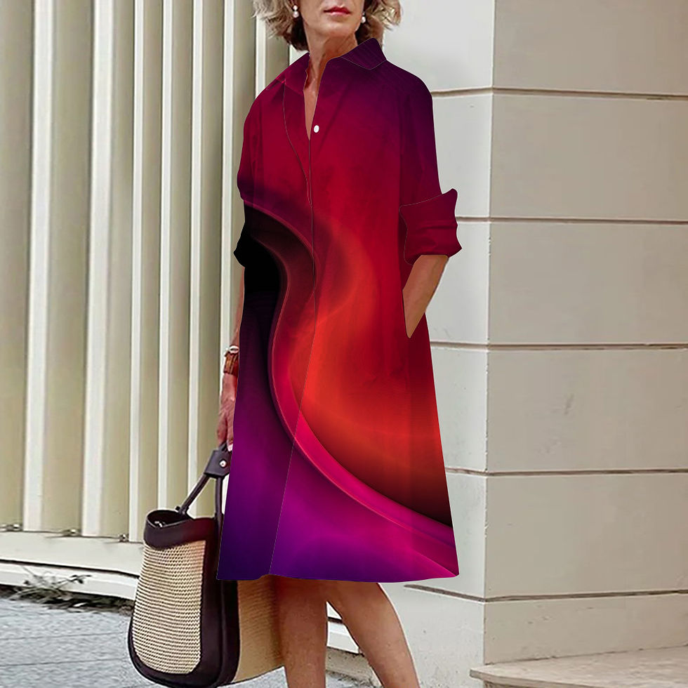 Thumbnail: Y2K Autumn Winter Dress For Women High Street Outwear Loose Oversized Turn-Down 