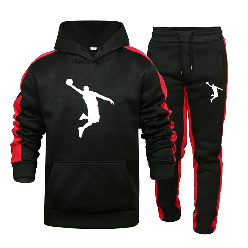 Thumbnail: Jogging Men's Tracksuit Printing Daily Casual Hooded Sweatshirt Suit Gym Sports 