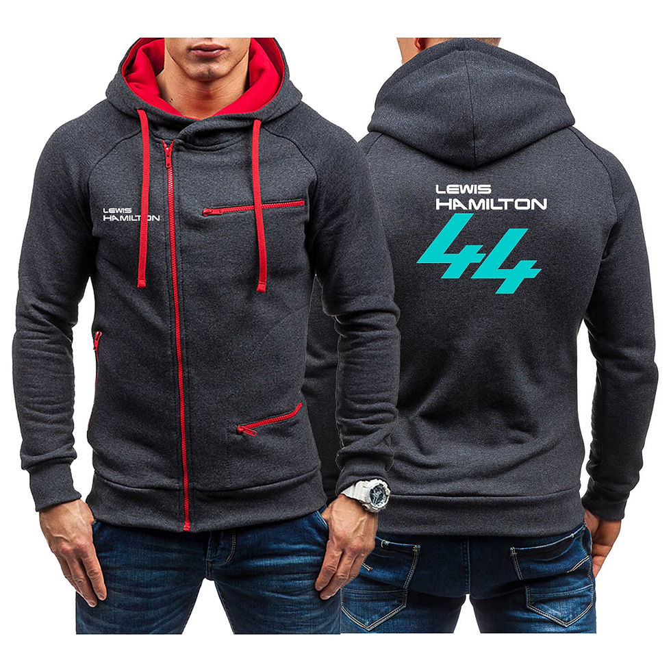 Thumbnail: F1 Driver Lewis Hamilton Digital 44 Men's Sweater Fashion Trendy Handsome Zipper