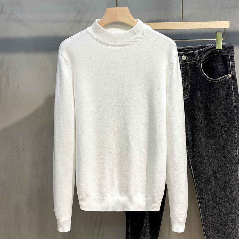 Thumbnail: Half Turtleneck Sweater Men's Long-sleeved Korean Solid Color Knit Sweater Under