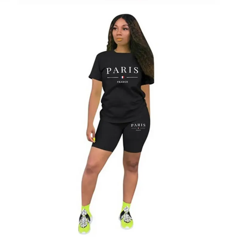 Thumbnail: Women's Tracksuit Casual Two Piece Set for Short Sleeve Daily Summer Woman Cloth