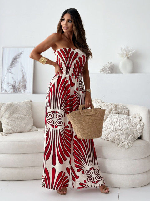 Thumbnail: Spring Summer Fashion Print  jumpsuits Women Causal OL Loose Commuter Off Should