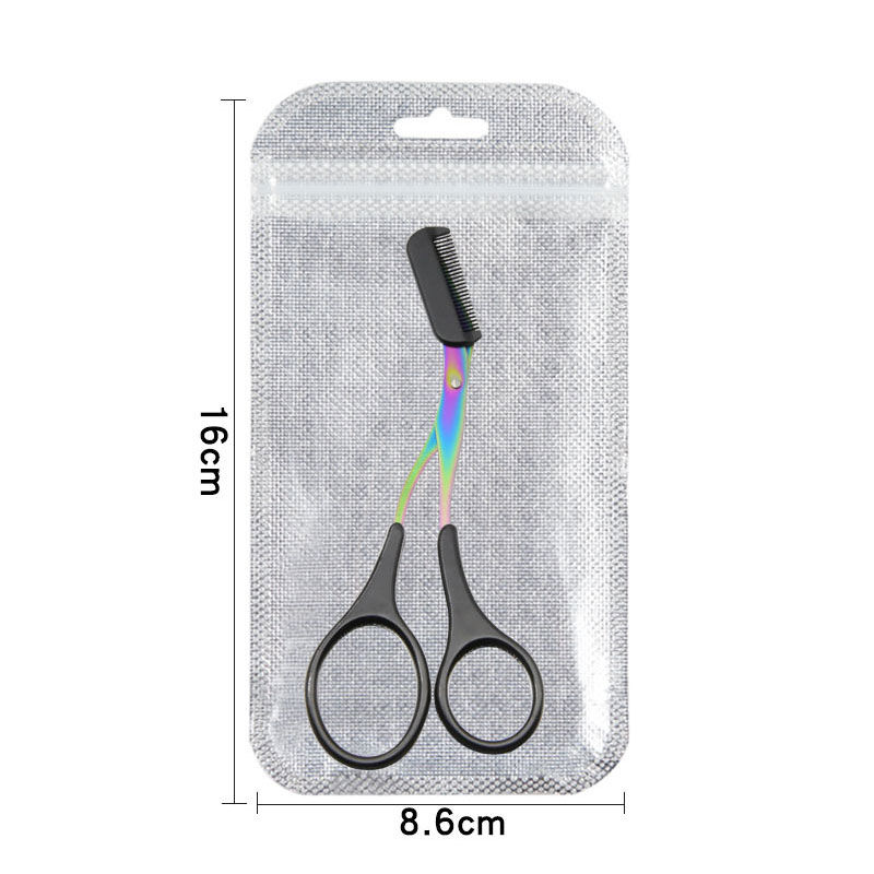 Thumbnail: Stainless Steel Eyebrow Trimmer Scissors With Comb Shaver WFacial Hair Remover T