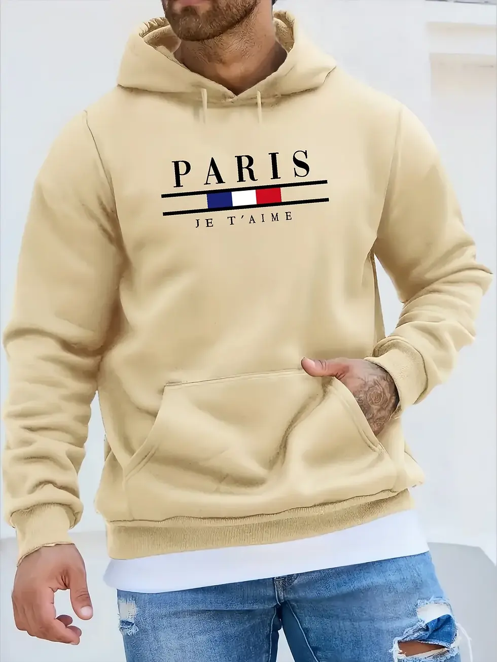 Thumbnail: Fashionable Men's Hoodie with Street Casual Sports Style Long Sleeve and Kangaro