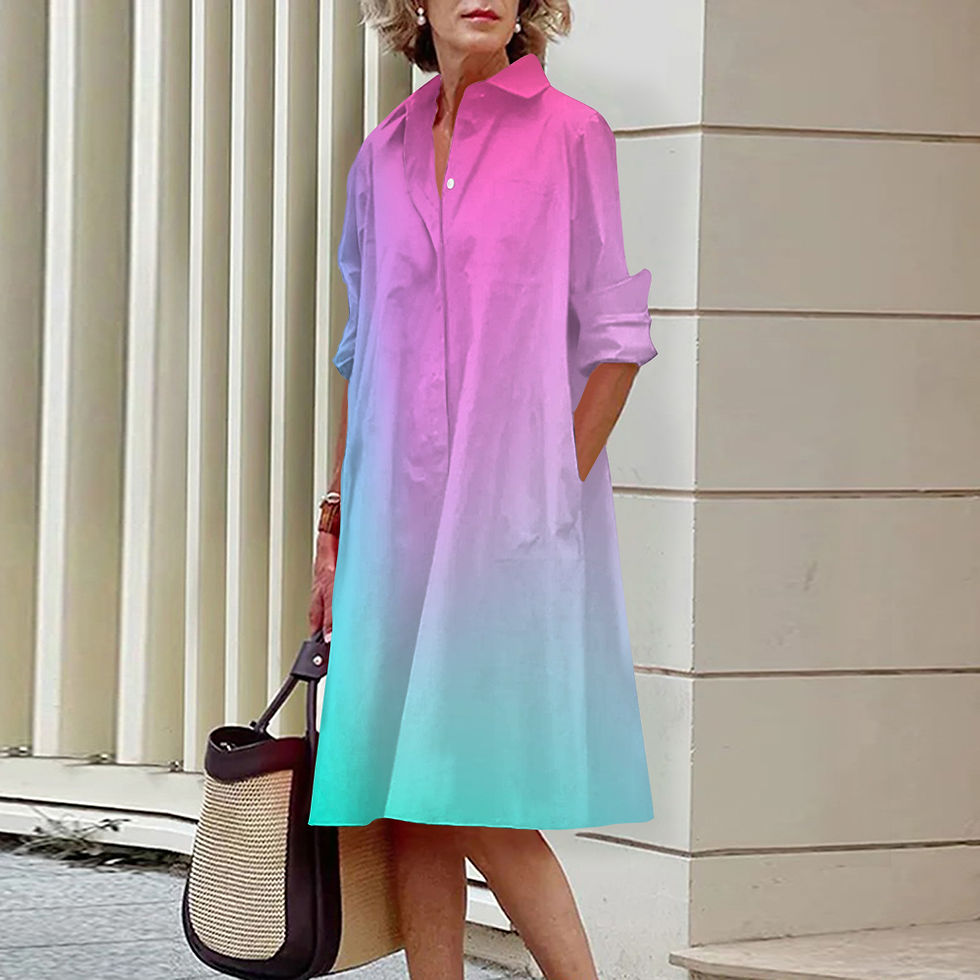 Thumbnail: Y2K Autumn Winter Dress For Women High Street Outwear Loose Oversized Turn-Down 