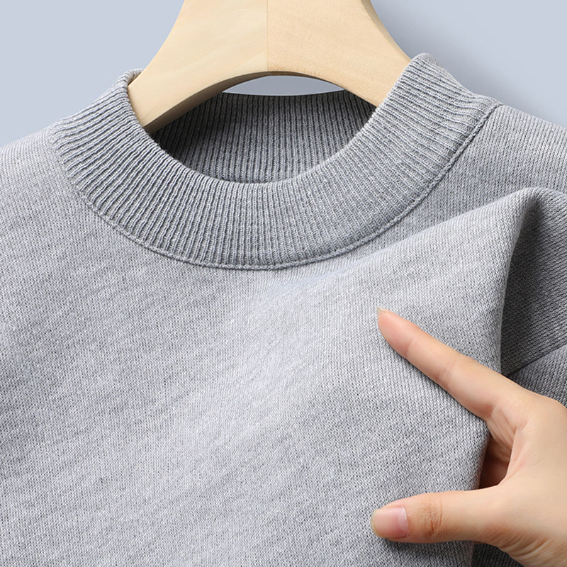 Thumbnail: Sweater Men Autumn Winter Jumper Fleece Thickened New Korean Knitwear O-neck Sol