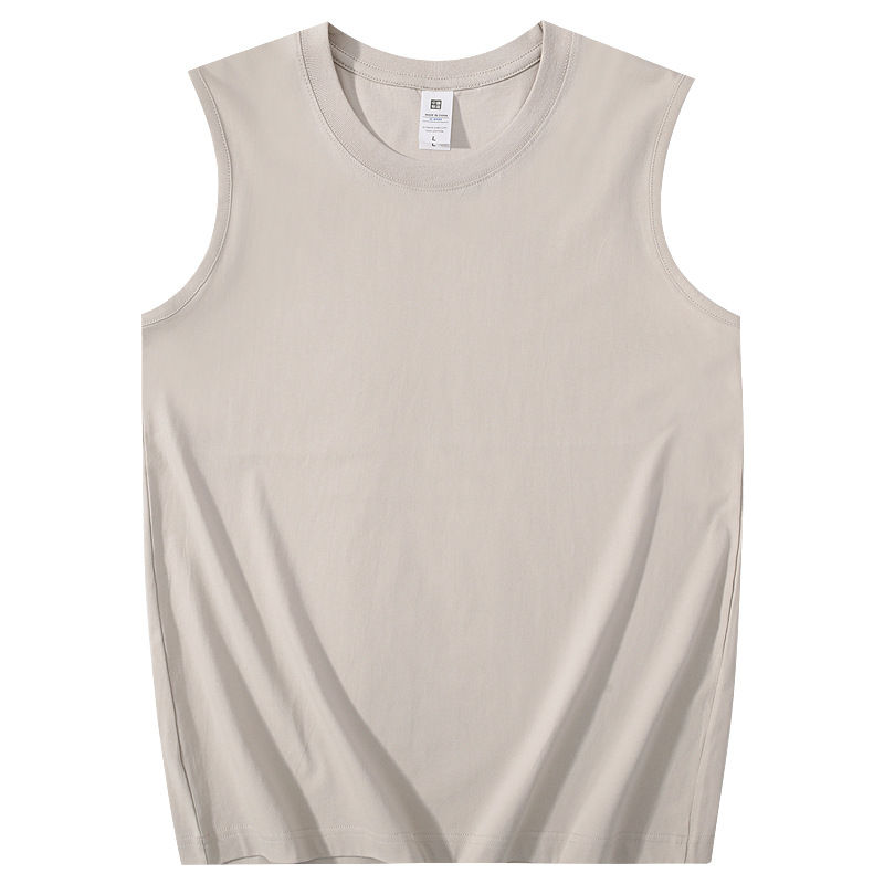 Thumbnail: Heavy Weight 220g Summer Pure Cotton Vest Men's Sleeveless T-shirt Women's Basic