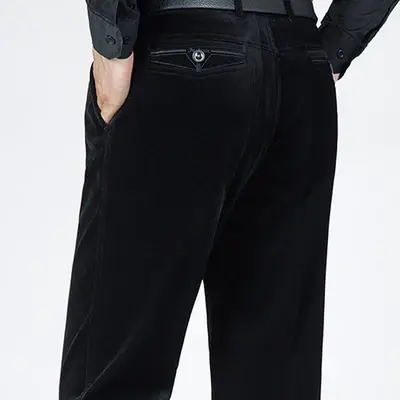 Thumbnail: Casual Pants Autumn Winter Men Corduroy Trousers Elastic Pants High Waist Loose 