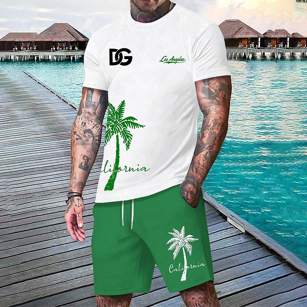 Thumbnail: Men's T-shirt Set Sports Quick-drying Short-sleeved Set Breathable Large-size Se