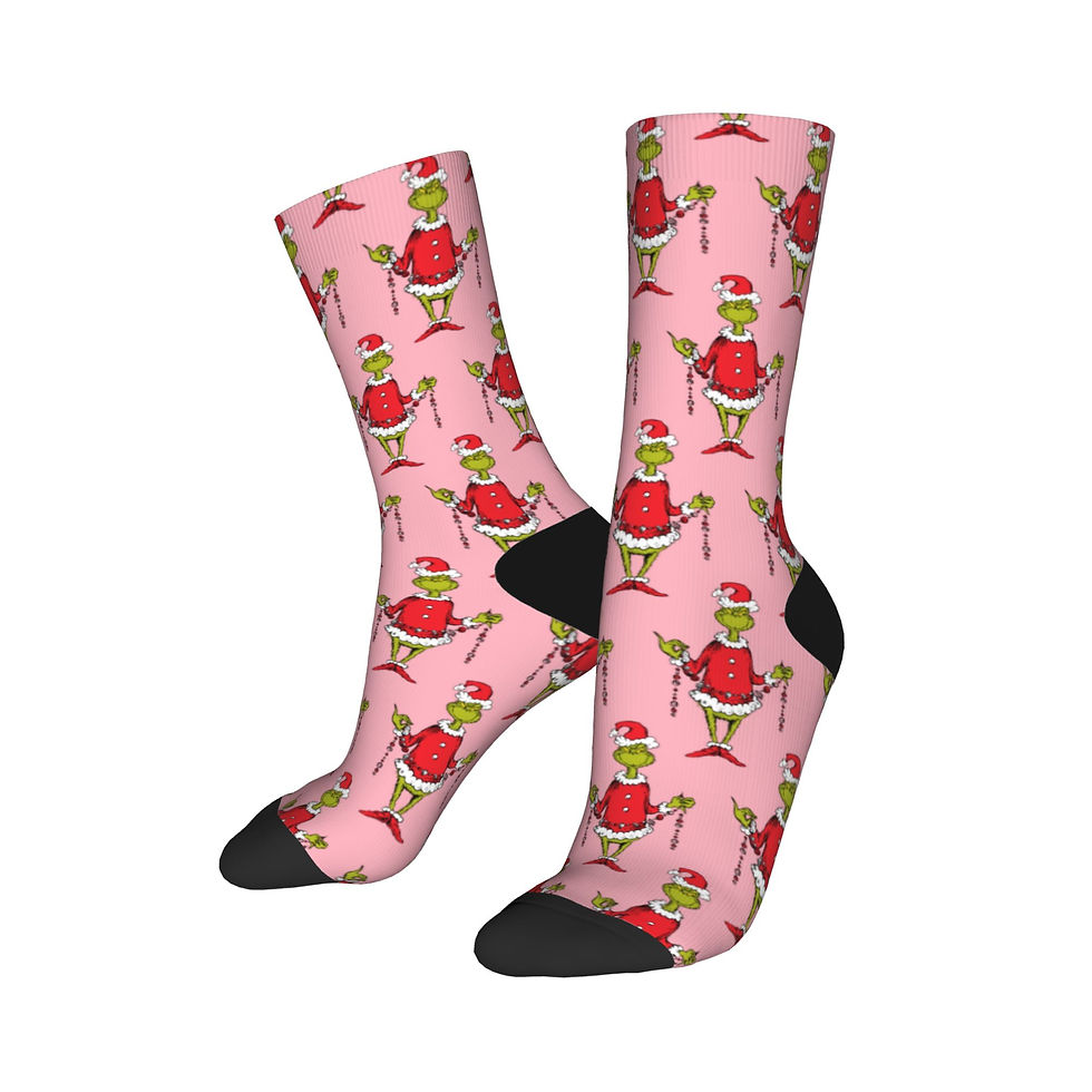 Thumbnail: Christmas-S-Green-S-Grinched Socks Men Women Funny Happy  Socks Crazy Spring Sum