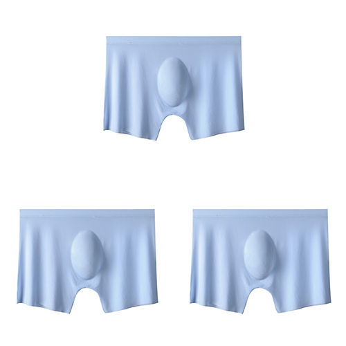 Thumbnail: 3 Pcs Men's Boxer Shorts Ice Silk Panties Seamless Sexy Underwear Men Underpants