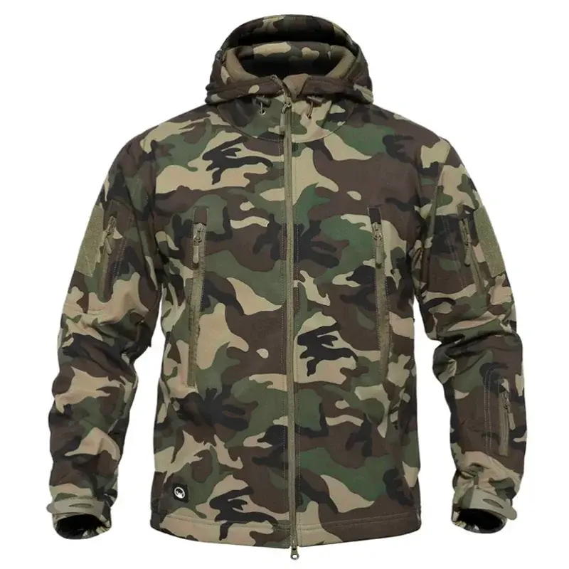 Thumbnail: 2024 Men's Jacket High-quality Tactical Soft Shell Charge Hooded Coat Shark Skin