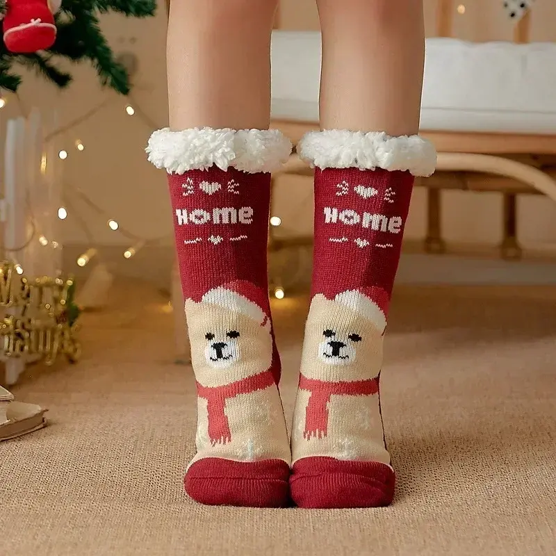 Thumbnail: Fuzzy Fluffy Sock Women Winter Christmas Gift Warm Plush Non slip Home Sleeping 