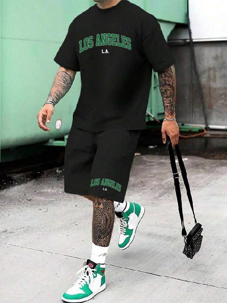 Thumbnail: New Street Fashion Basketball T-shirt Outdoor Sports Men's Shorts Chicago Monogr