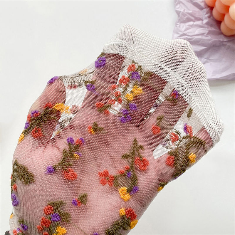 Thumbnail: Women's Socks Thin Summer New Novelty Color Fashion Ladies Transparent Socks Bre