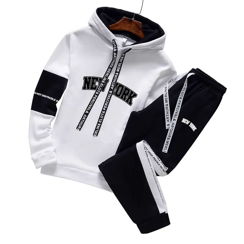 Thumbnail: Mens Tracksuit New York Printing Hooded Sweatshirt Suit or Tops or Pants Fashion