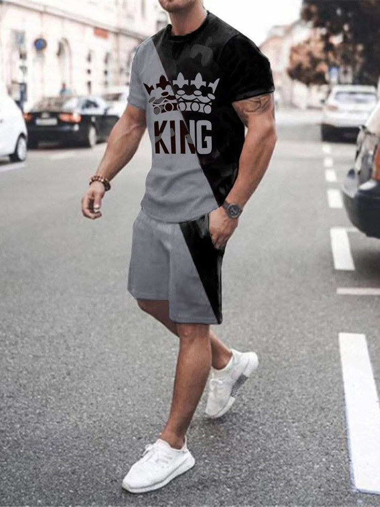 Thumbnail: Daily Outdoor Beach Shorts Street Urban Fashion T-shirt Summer 3D Print Men's Se