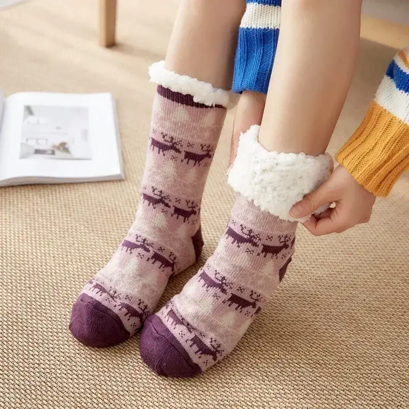 Thumbnail: Fuzzy Fluffy Sock Women Winter Christmas Gift Warm Plush Non slip Home Sleeping 