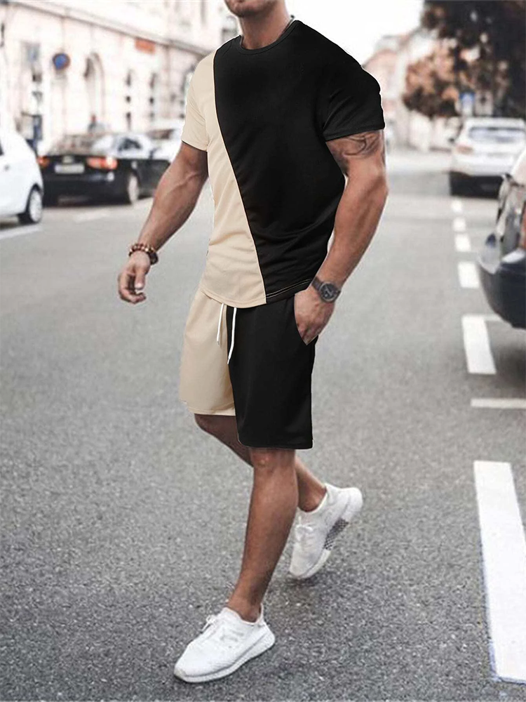Thumbnail: Summer Everyday Casual Men's T-shirt Shorts Set Urban Street Fashion Men's Short