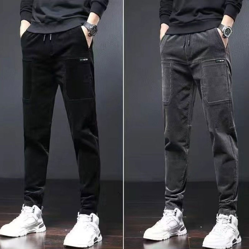 Thumbnail: Male Trousers Pocket Corduroy Autumn Winter Men's Casual Pants Slim Fit Cheap Or