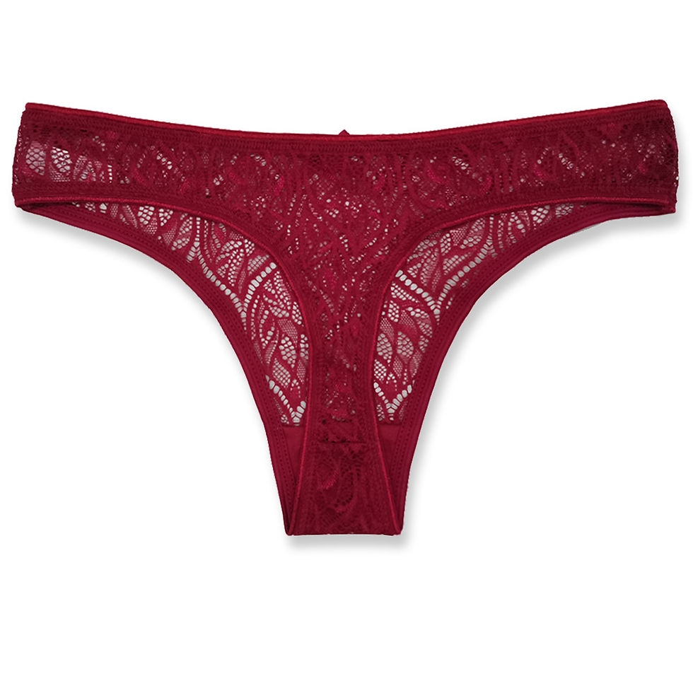 Thumbnail: Solid Panties For Women Plus Size Low Lace Patchwork Panties Sexy Thong Waist Se